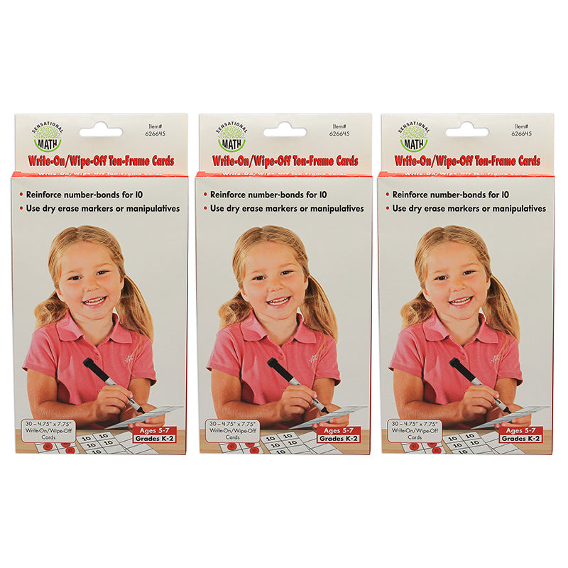 (3 PK) WRITE ON WIPE OFF TEN FRAME