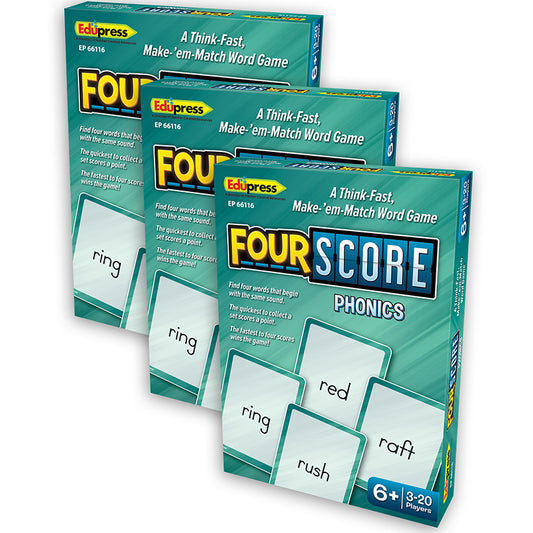 (3 PK) FOUR SCORE PHONICS CARD GAME
