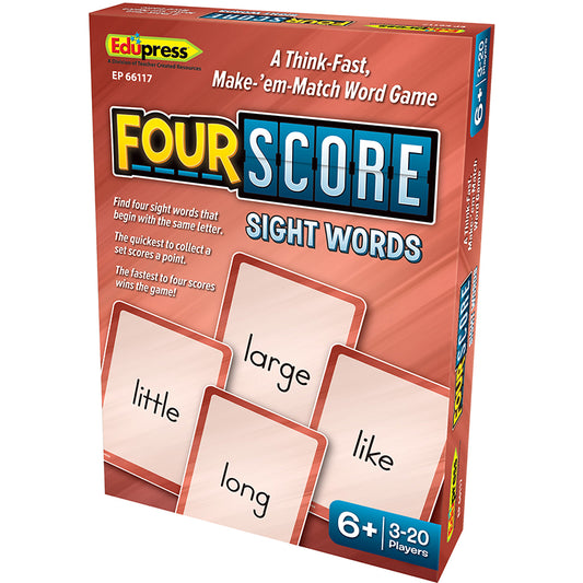 FOUR SCORE SIGHT WORDS CARD GAME