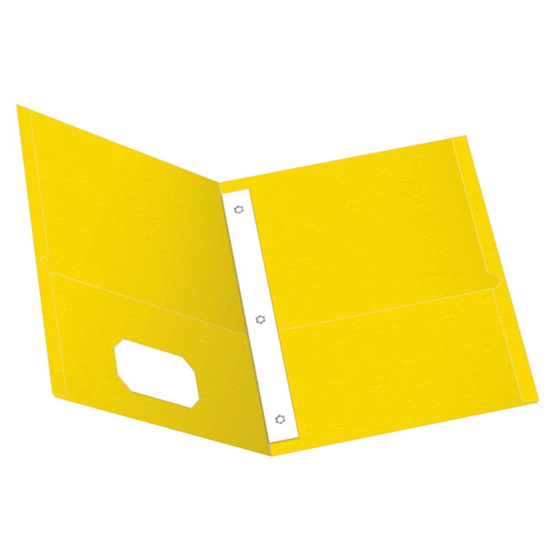 25CT YLW 2 POCKET PORTFOLIO W/PRONG