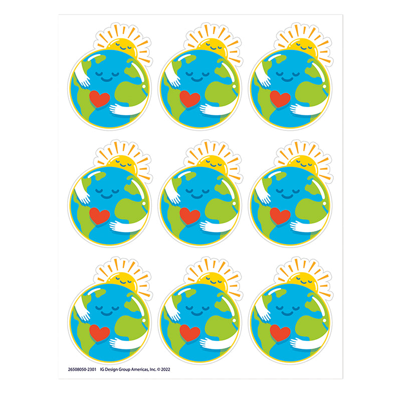 (12 PK) EARTH STICKERS GIANT
