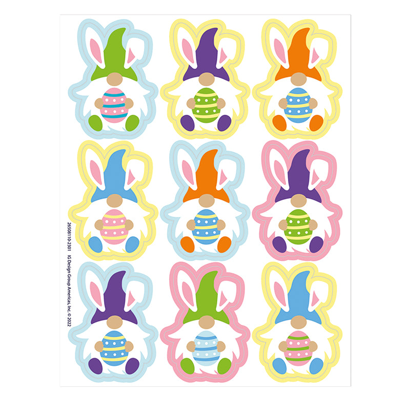 (12 PK) EASTER GNOME STICKERS GIANT