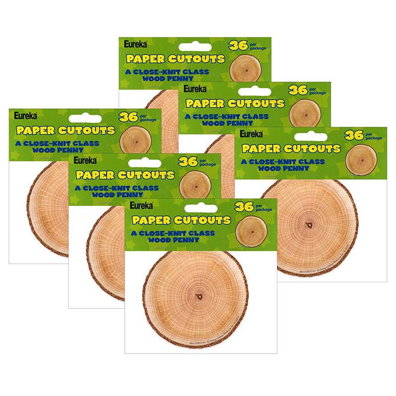 (6 PK) WOOD PENNY PAPER CUT-OUTS