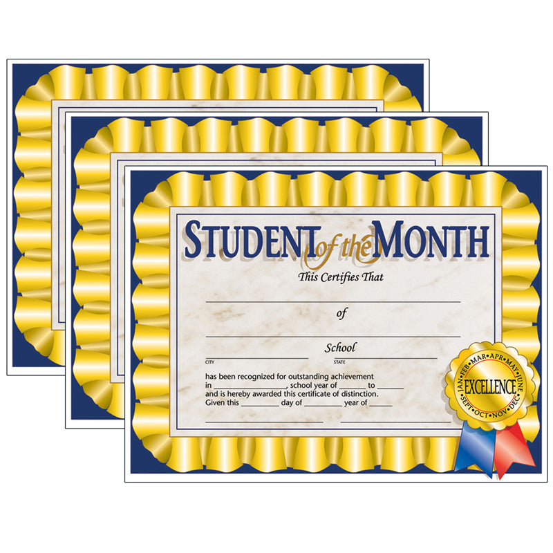 (3 PK) STUDENT OF THE MONTH CERT