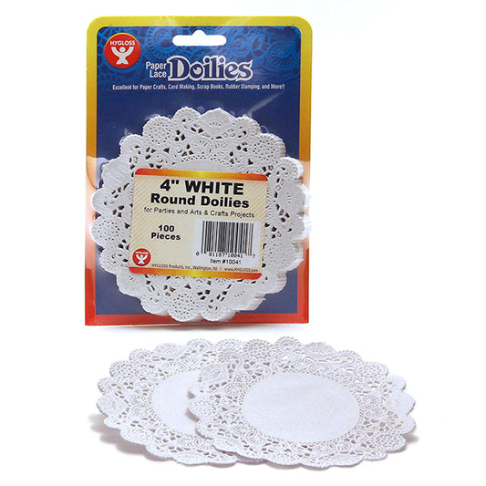 DOILIES 4 WHITE ROUND 100/PKG
