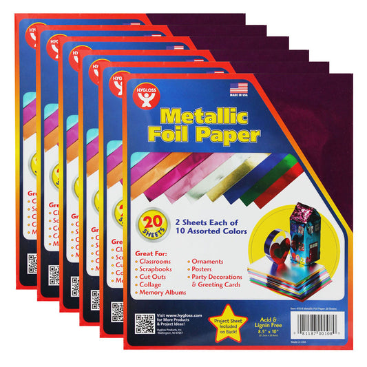 (6 PK) METALLIC PAPER 2 EA OF 10