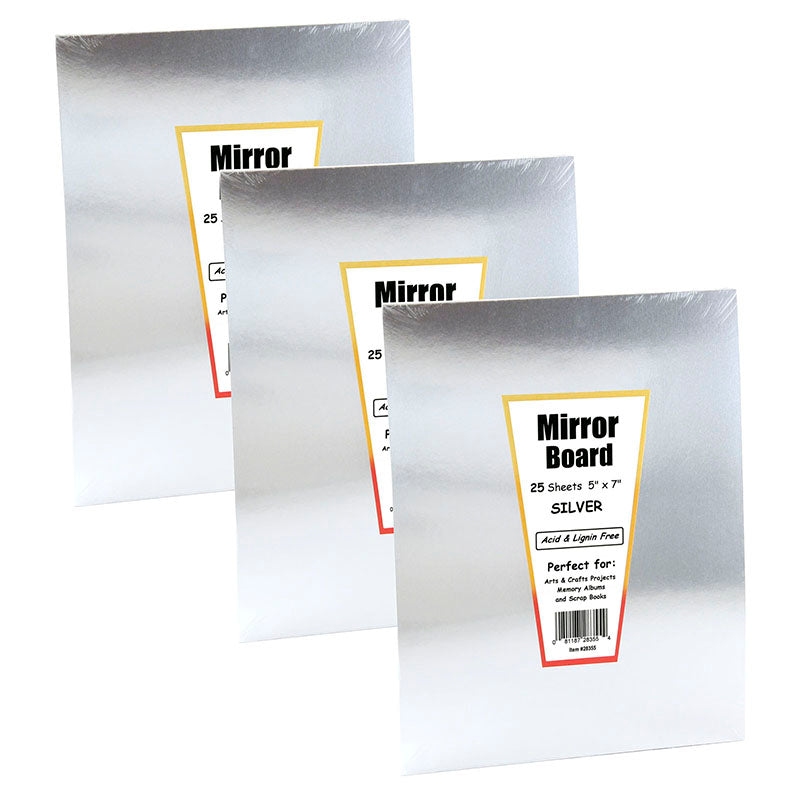 (3 EA) MIRROR BOARD 25 5X7 SHEETS