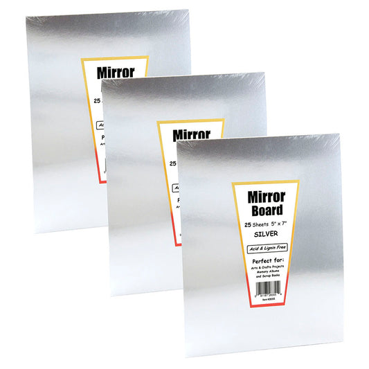 (3 EA) MIRROR BOARD 25 5X7 SHEETS