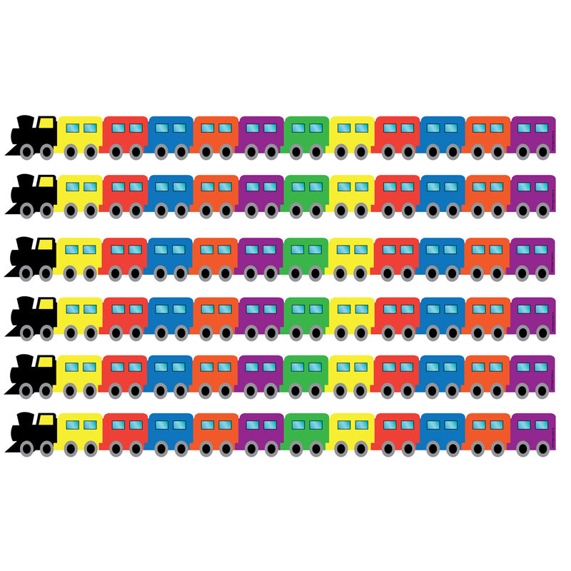 (6 PK) TRAIN DIE-CUT BORDER