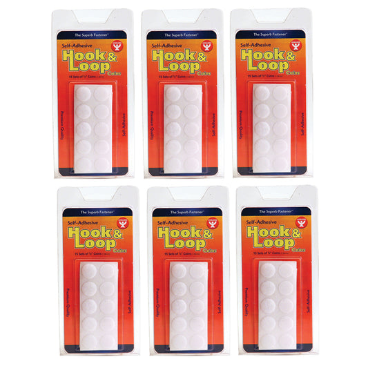 (6 PK) HOOK & LOOP FASTENER 5/8