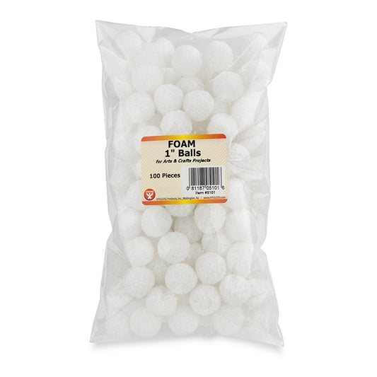1IN CRAFT FOAM BALLS 100 PIECES