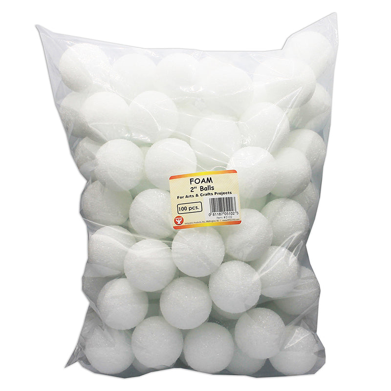 2IN CRAFT FOAM BALLS 100 PIECES