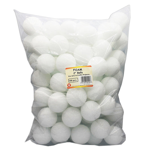 2IN CRAFT FOAM BALLS 100 PIECES