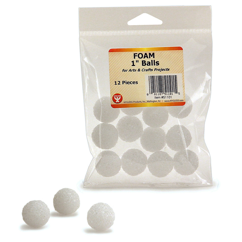 CRAFT FOAM 1IN BALLS PACK OF 12
