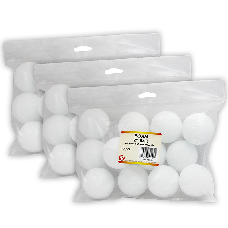 (3 PK) CRAFT FOAM 2IN BALLS