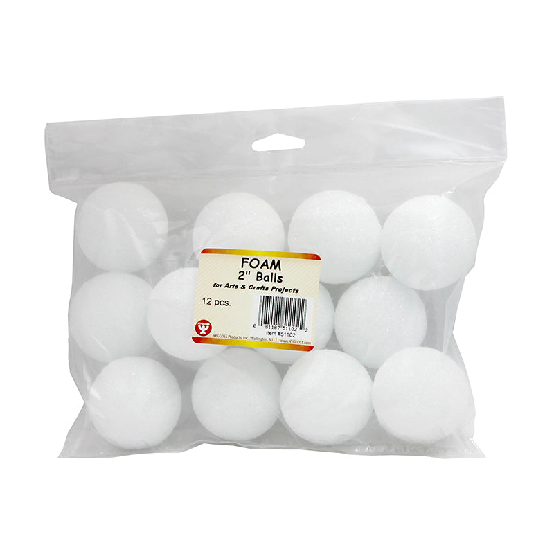 CRAFT FOAM 2IN BALLS PACK OF 12
