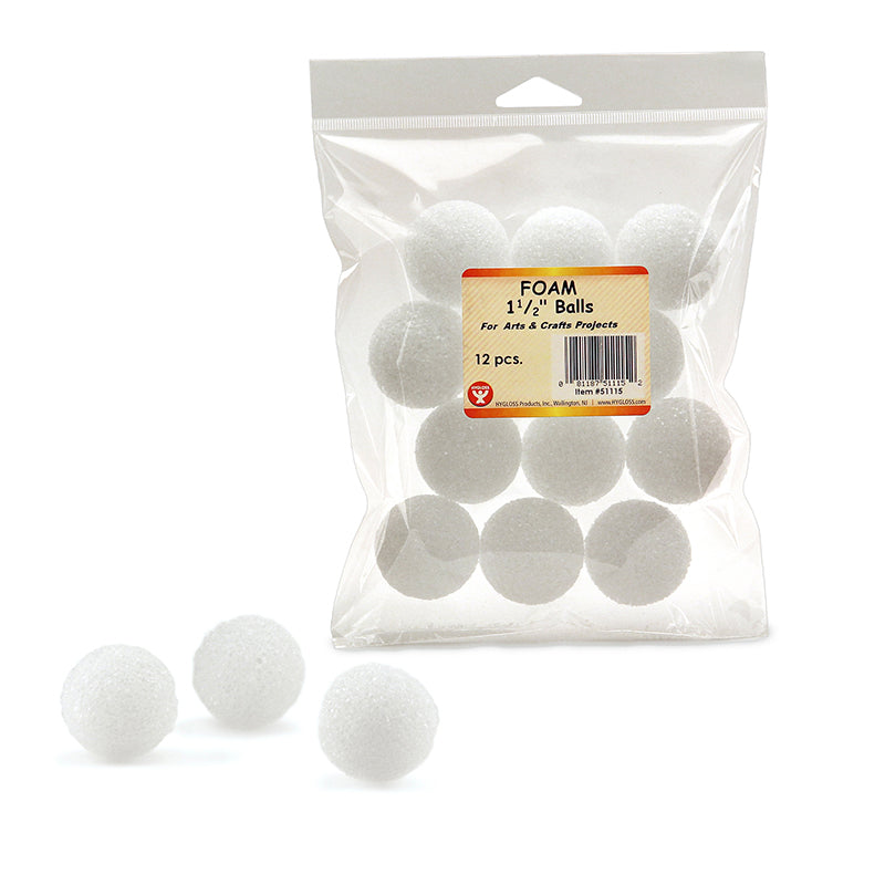 CRAFT FOAM 1 1/2IN BALLS 12 PACK