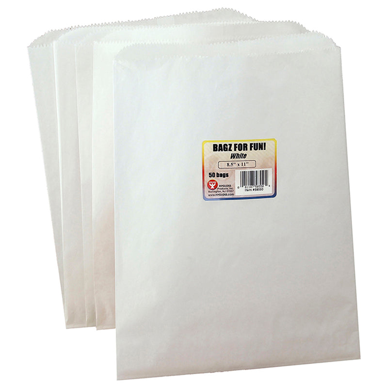 COLORFUL PAPER BAGS 8.5X11 WHITE