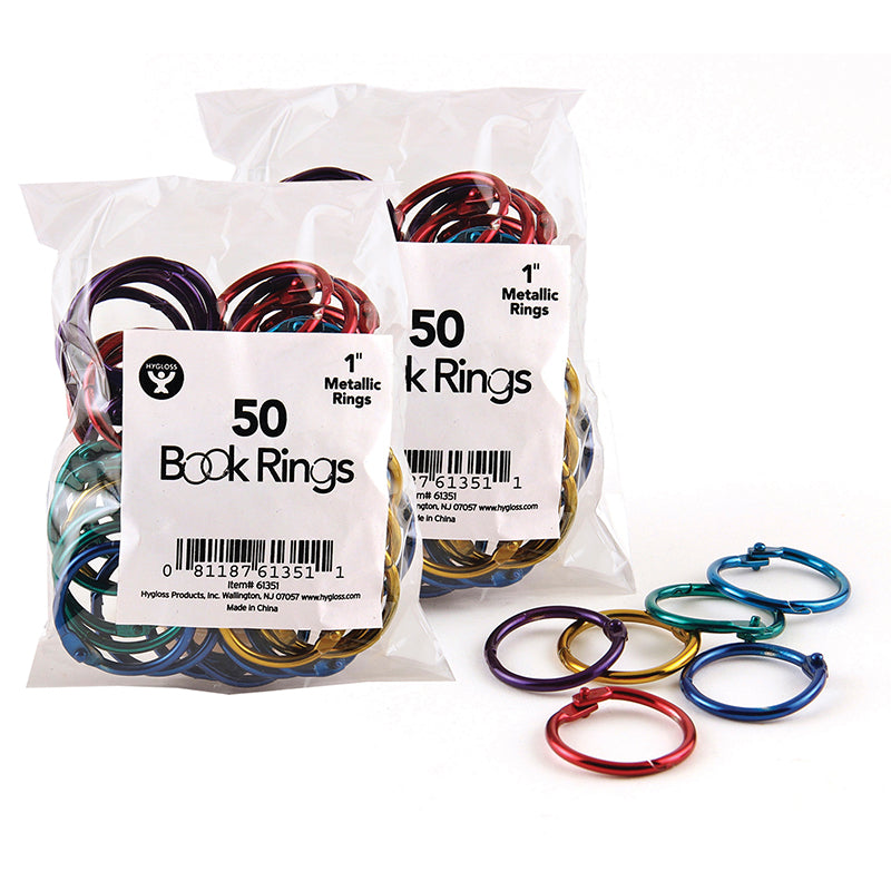 (2 PK) BOOK RINGS 1IN 50 PER PACK