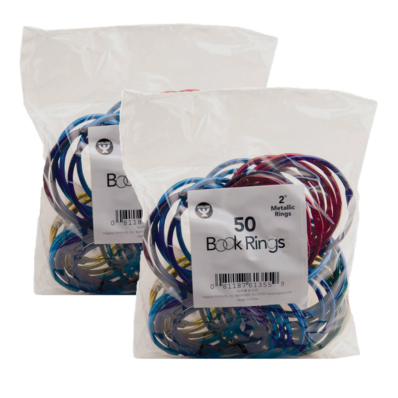 (2 PK) BOOK RINGS 2IN 50 PER PACK
