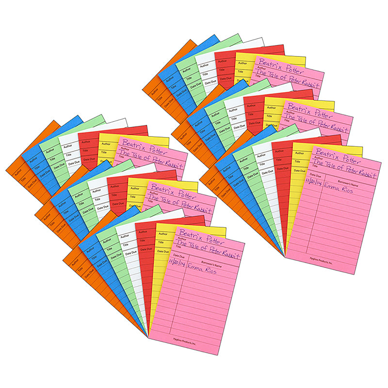 (6 PK) BRIGHT LIBRARY CARDS 50CT