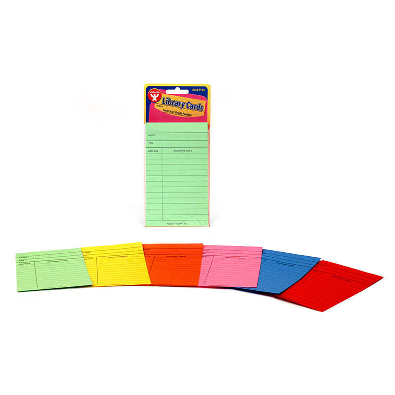 BRIGHT LIBRARY CARDS 50CT ASST