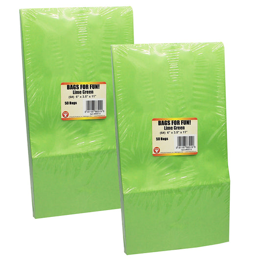(2 PK) COLORED CRAFT BAGS LIME