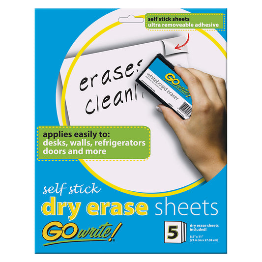 DRY ERASE SHEETS WHITE 5 SHEETS