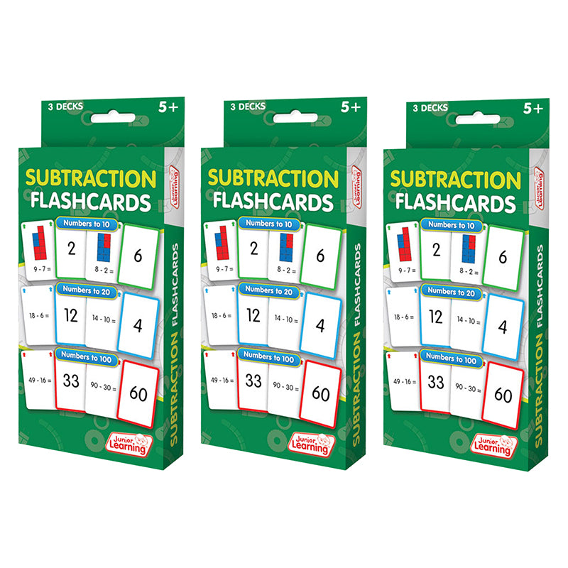 (3 PK) SUBTRACTION FLASH CARDS