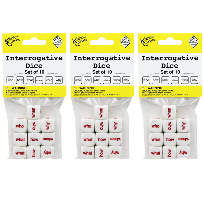 (3 PK) INTERROGATIVE DICE SET OF 10