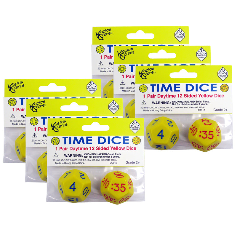 (6 ST) TIME DICE PAIR OF YELLOW AM
