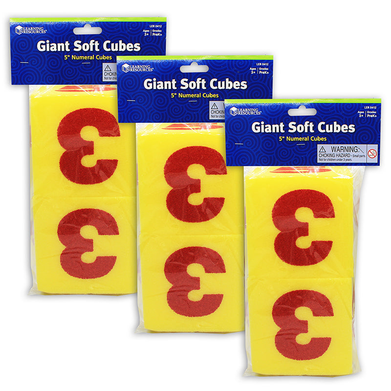 (3 PK) GIANT 5IN SOFT CUBES NUMERAL