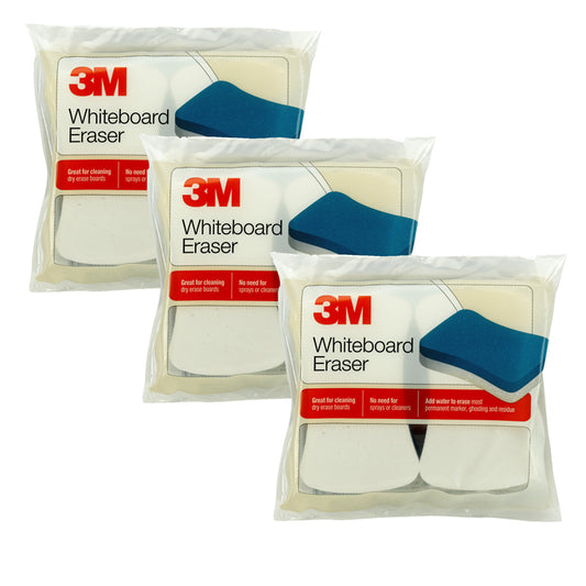 (3 PK) 2CT 3M WHITEBOARD ERASER PAD