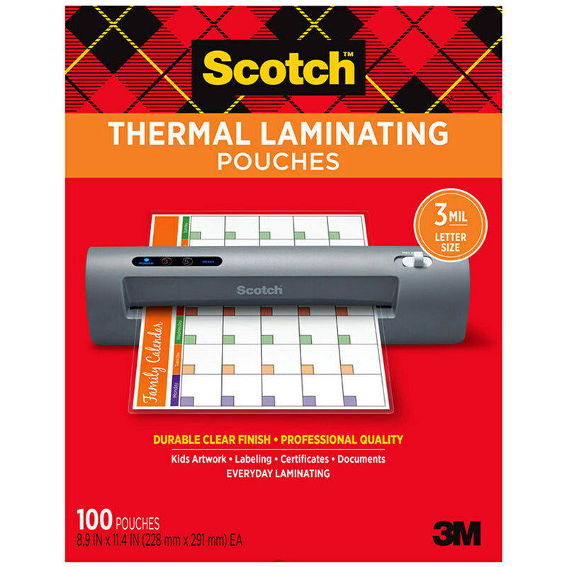 THERMAL LAMINATING POUCH 3MIL 100PK