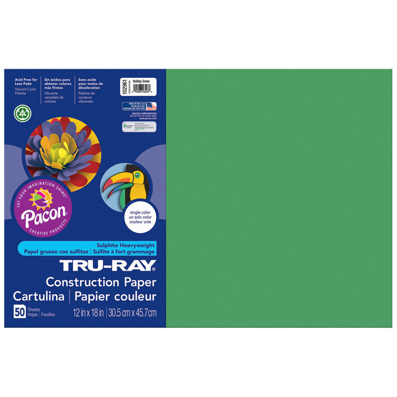 TRU RAY 12 X 18 HOLIDAY GREEN 50SHT