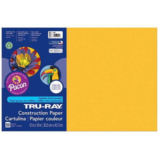 TRU RAY 12 X 18 GOLD 50 SHT