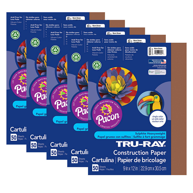 (5 PK) TRU RAY 9X12 BROWN