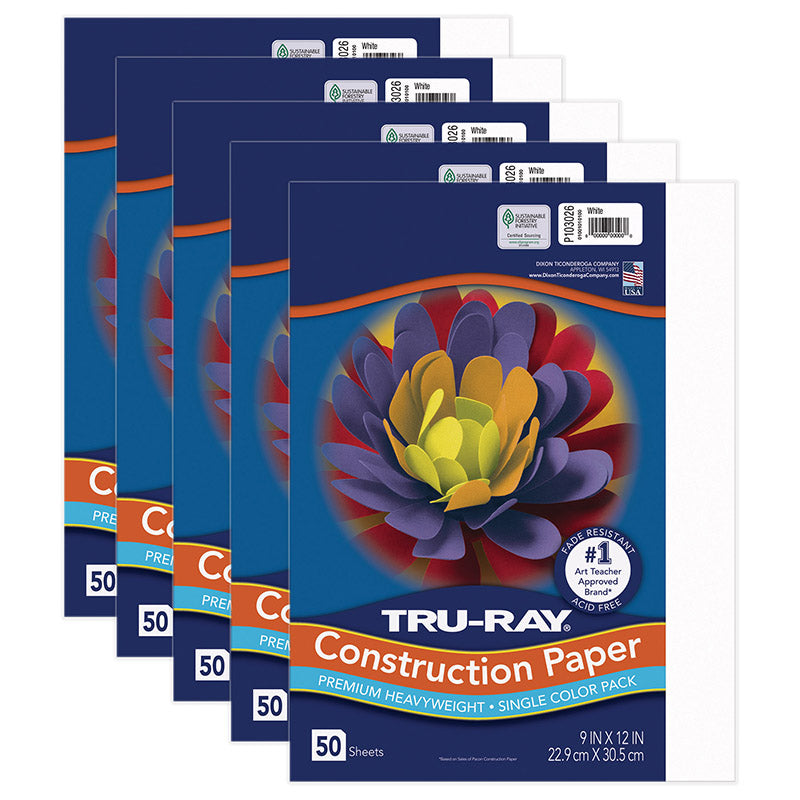 (5 PK) TRU RAY 9 X 12 WHITE 50 SHT