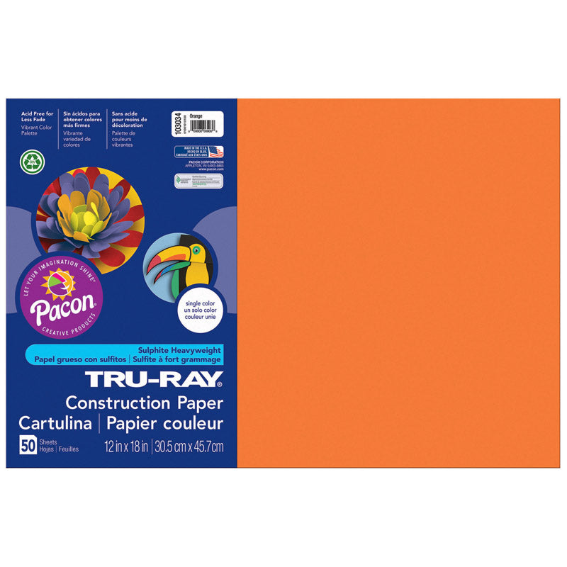 TRU RAY 12 X 18 ORANGE 50 SHT