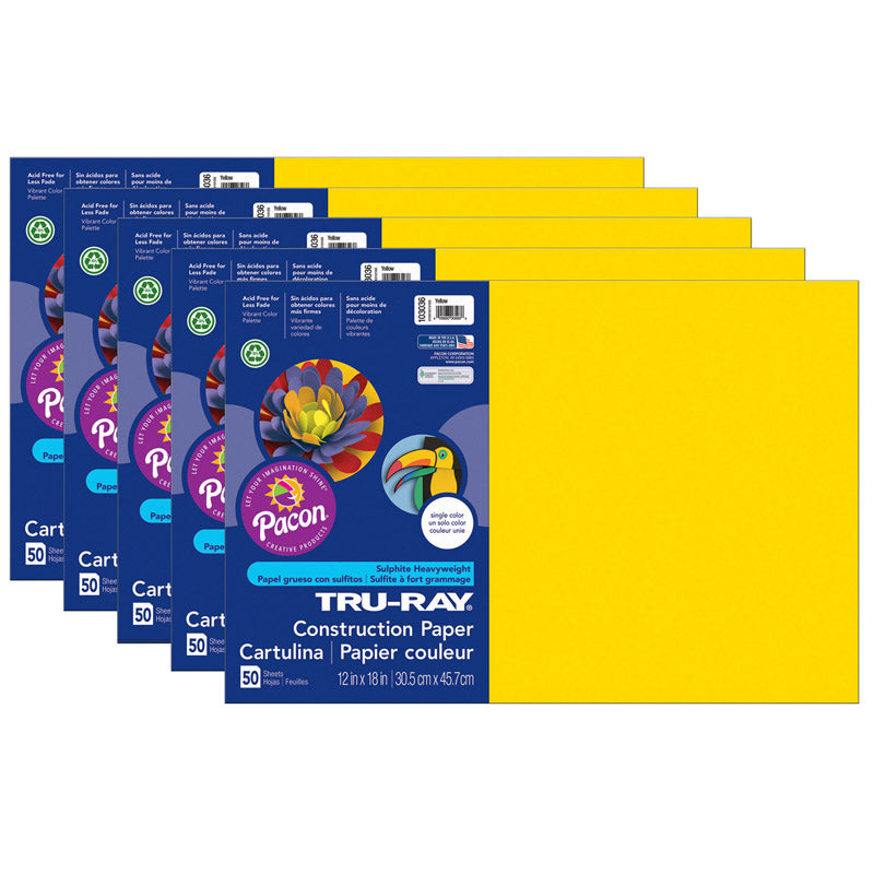 (5 PK) TRU RAY 12X18 YELLOW