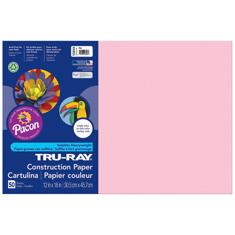 TRU RAY 12 X 18 PINK 50 SHT