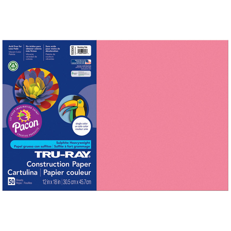 TRU RAY 12 X 18 SHOCKING PINK 50SHT