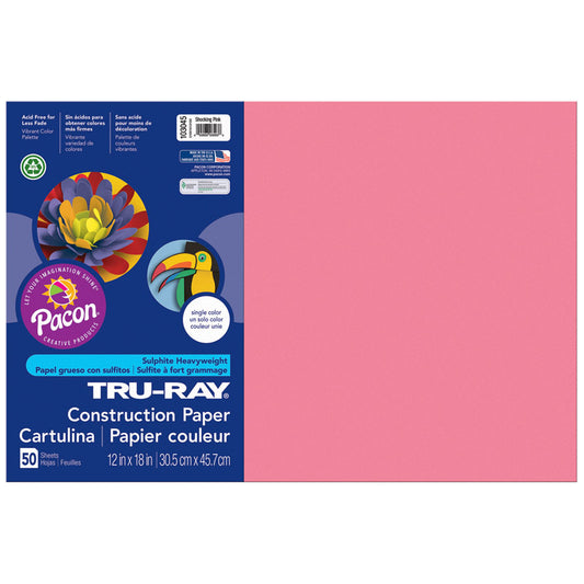 TRU RAY 12 X 18 SHOCKING PINK 50SHT