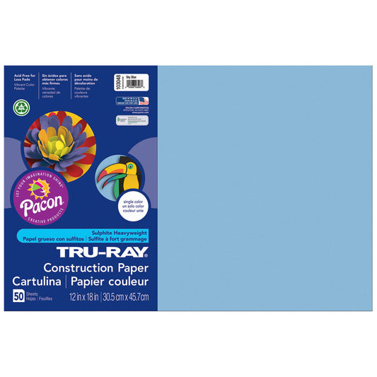 TRU RAY 12 X 18 SKY BLUE 50 SHT