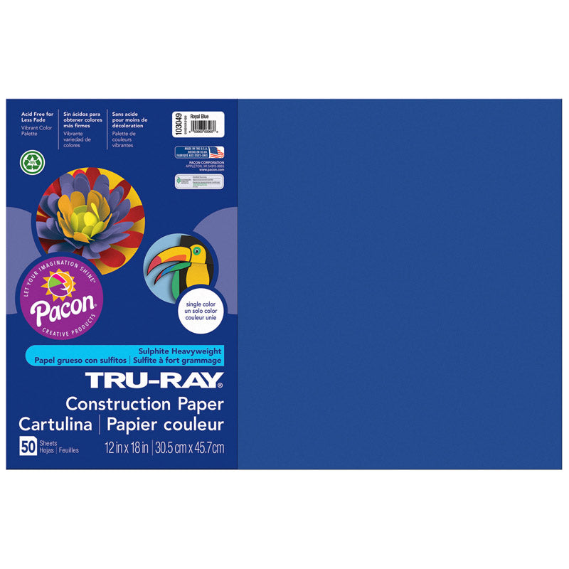 TRU RAY 12 X 18 ROYAL BLUE 50 SHT