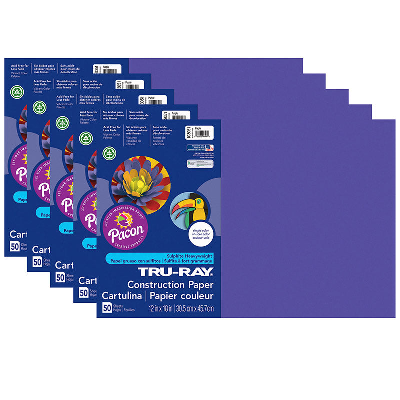 (5 PK) TRU RAY 12X18 PURPLE