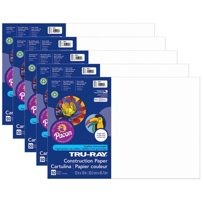 (5 PK) TRU RAY 12X18 WHITE