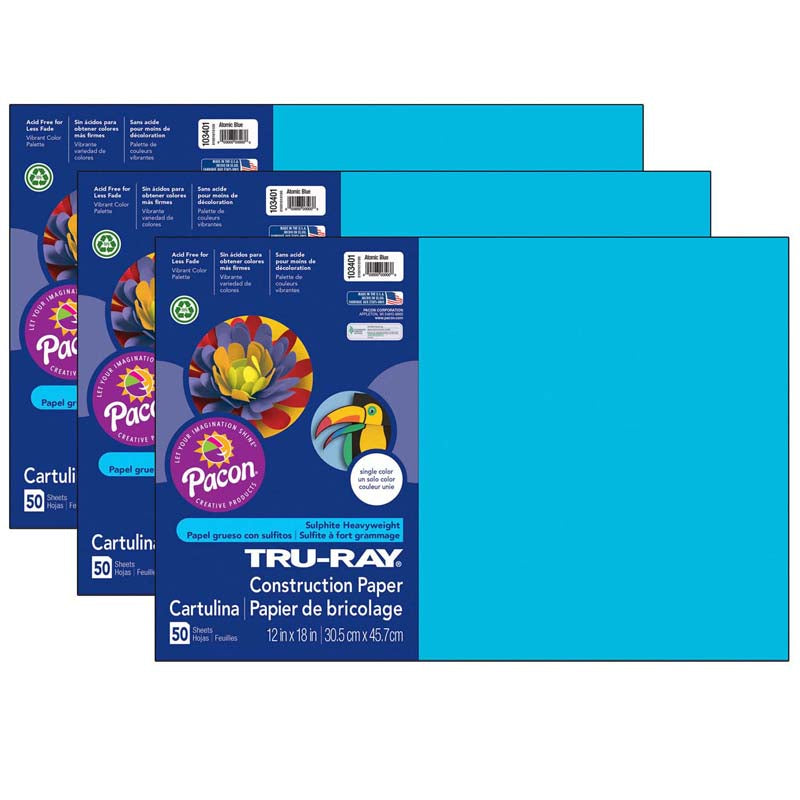 (3 PK) TRU RAY ATOMIC BLUE 12X18