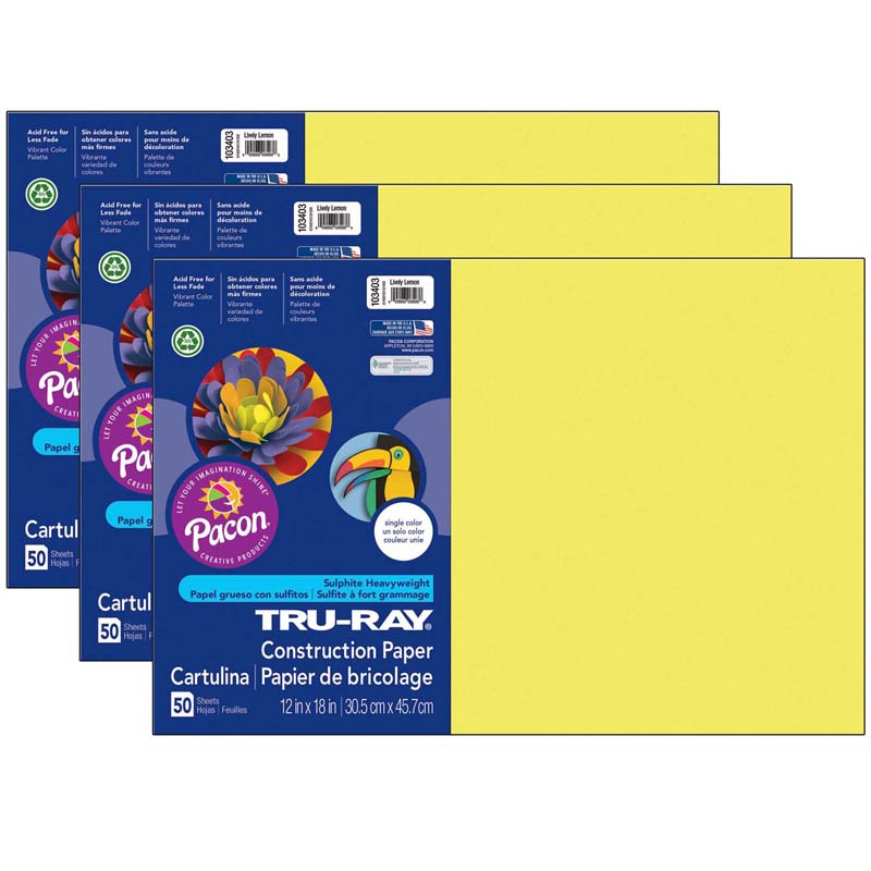 (3 PK) TRU RAY LIVELY LEMON 12X18