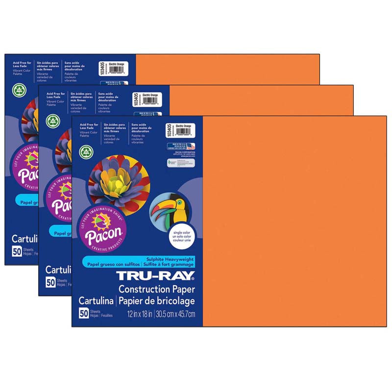 (3 PK) TRU RAY ELECTRIC ORG 12X18